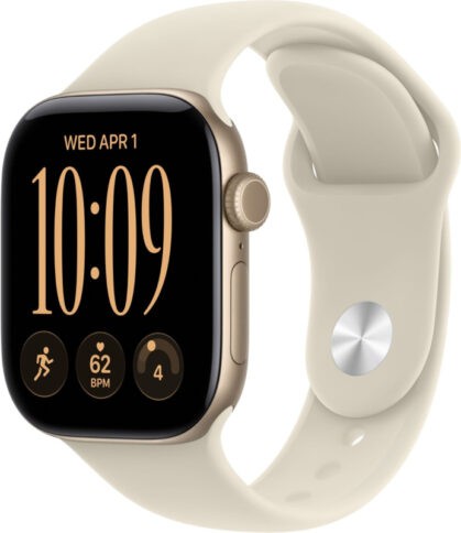 Apple Watch Series 12 42mm Light Gold Rubber Band